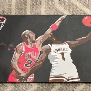 Michael Jordan Vs Anthony Edwards Art Painting